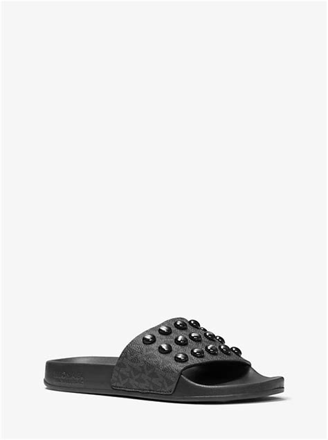 Gilmore Studded Logo Slide Sandal 